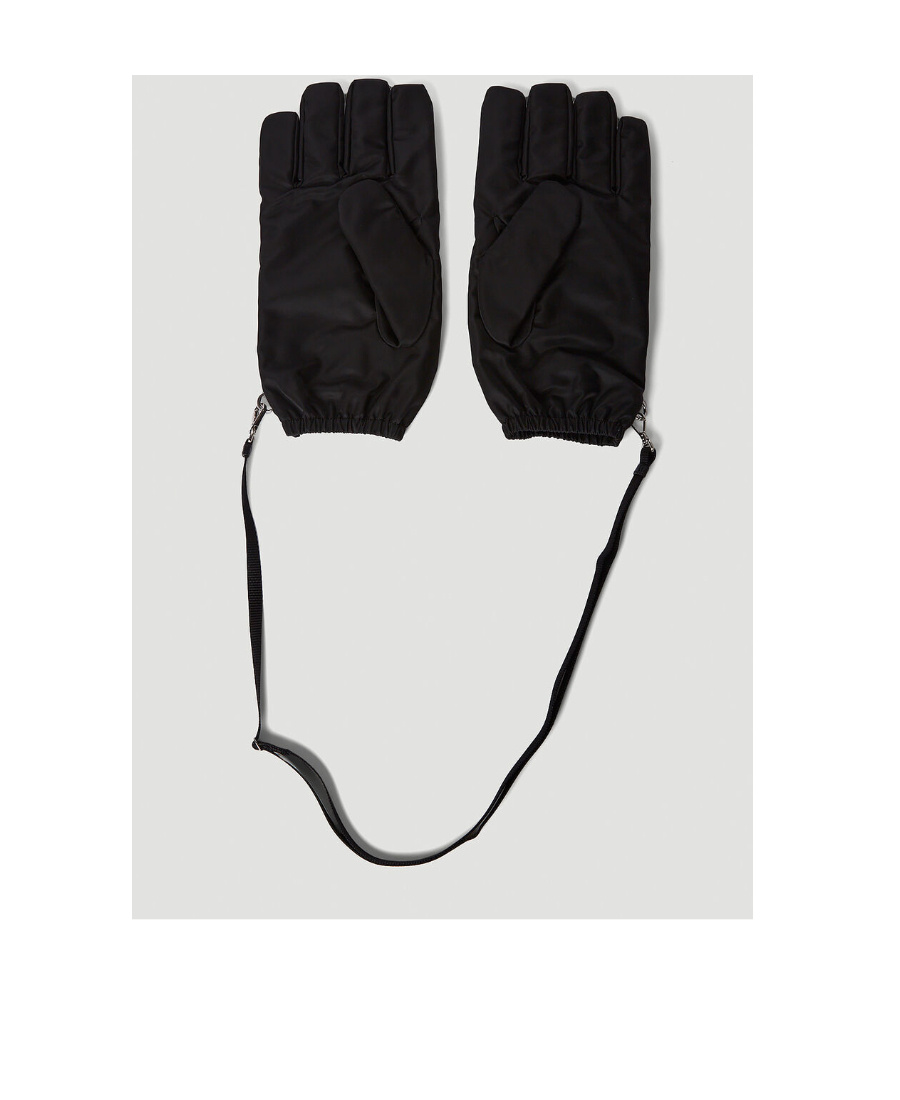 Prada Logo Gloves In Black