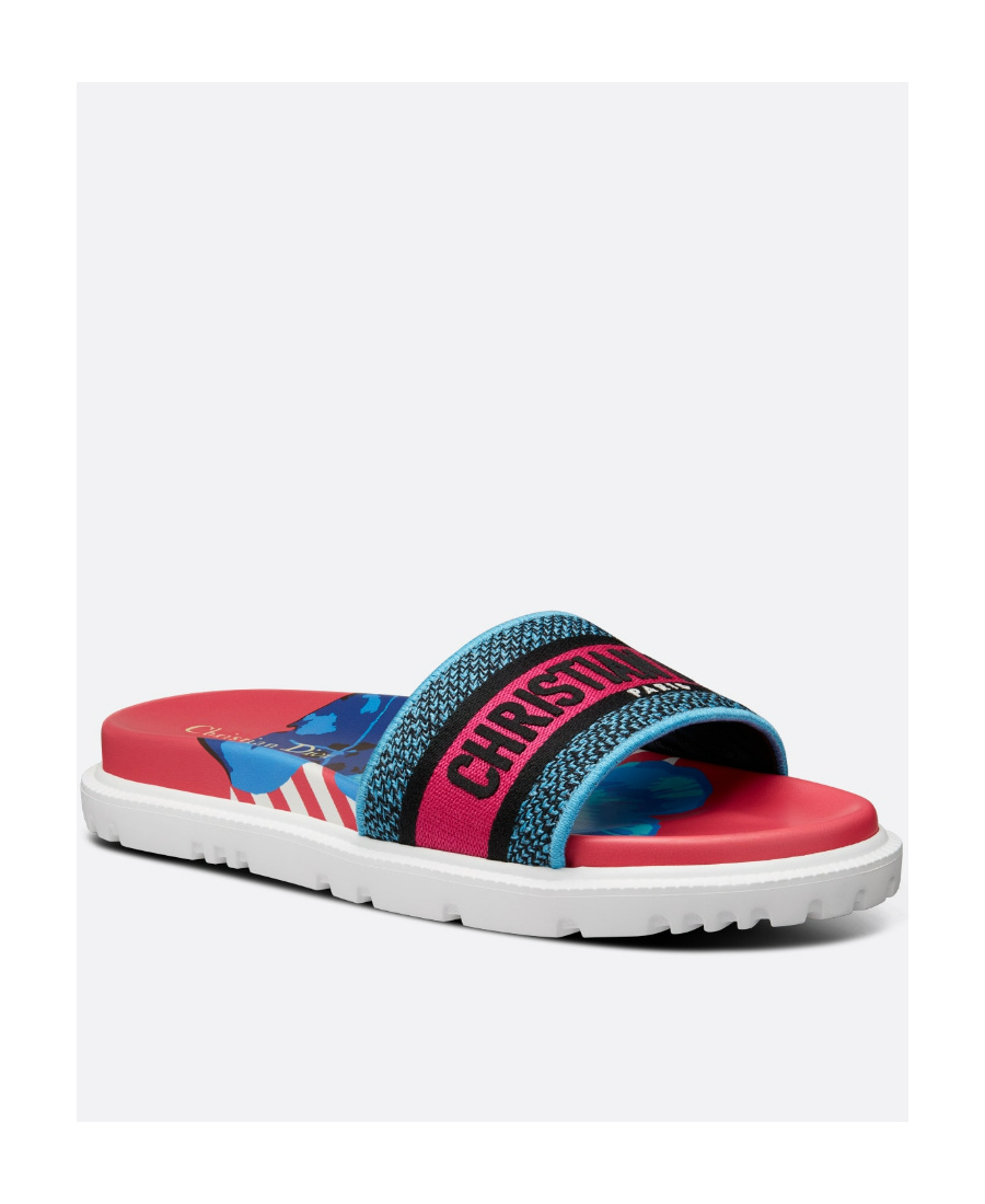 Dior Dwaylogo Embroidered Flip-flops In White