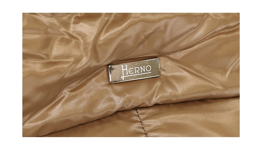 Herno Long Sleeve Down Jacket In Brown