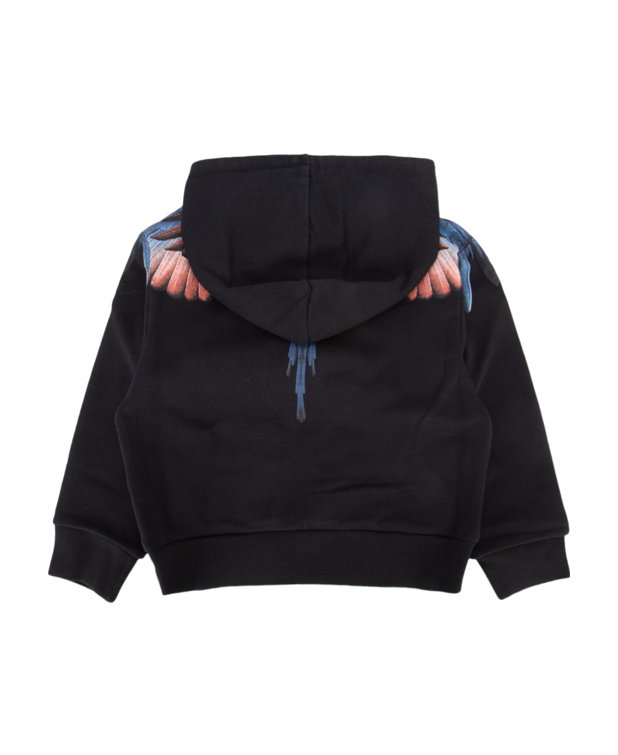 Marcelo Burlon County Of Milan Wings-print Organic-cotton Hoodie In Black
