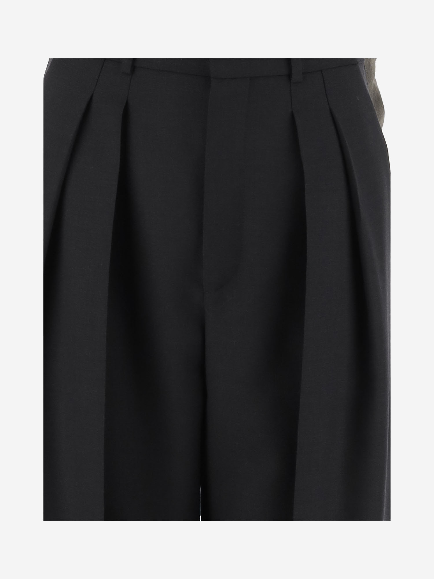Saint Laurent Belt Loops Slacks In Black