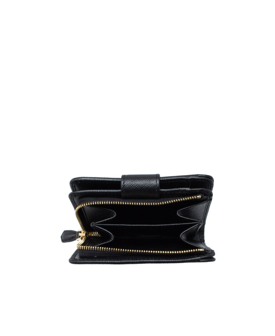 Prada Saffiano Leather Bi-fold Wallet In Black