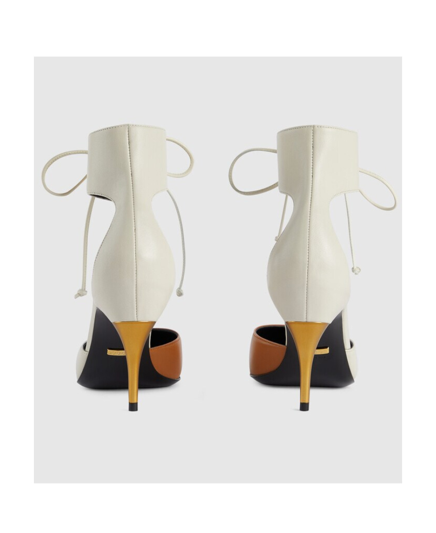 Gucci Heel Shoes With Ankle Straps In White