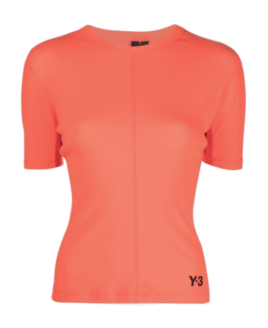 Y-3 Logo-print Organic Cotton Top In Orange