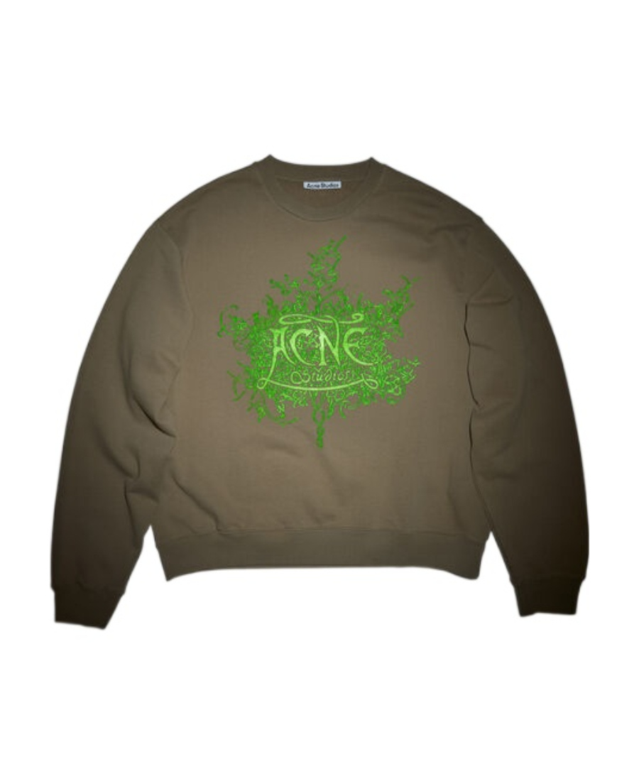 Acne Studios Dark Beige Relaxed Fit Glow In The Dark Logo Sweater In Nude