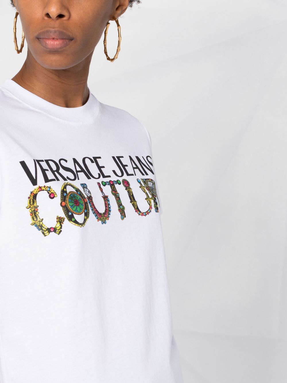 Versace Jeans Logo-print Cotton T-shirt In White