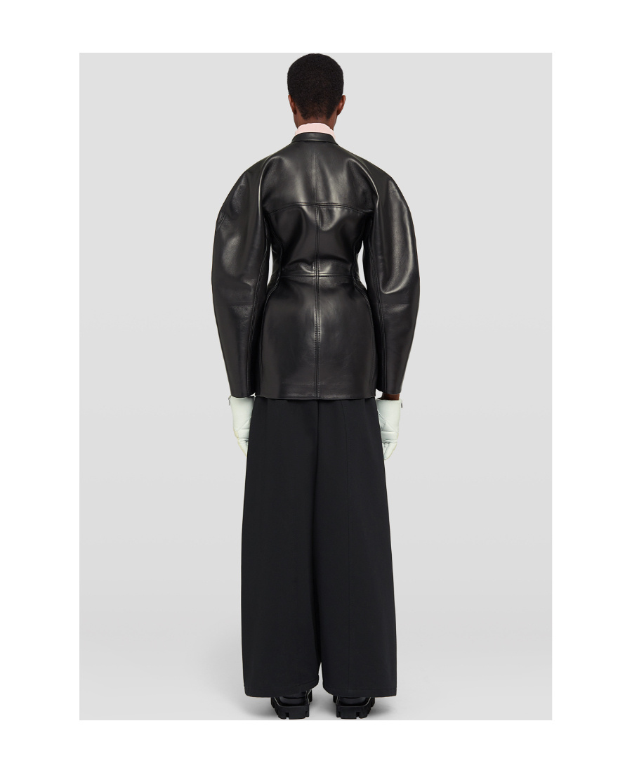 Jil Sander Flared Cotton Trousers In Black