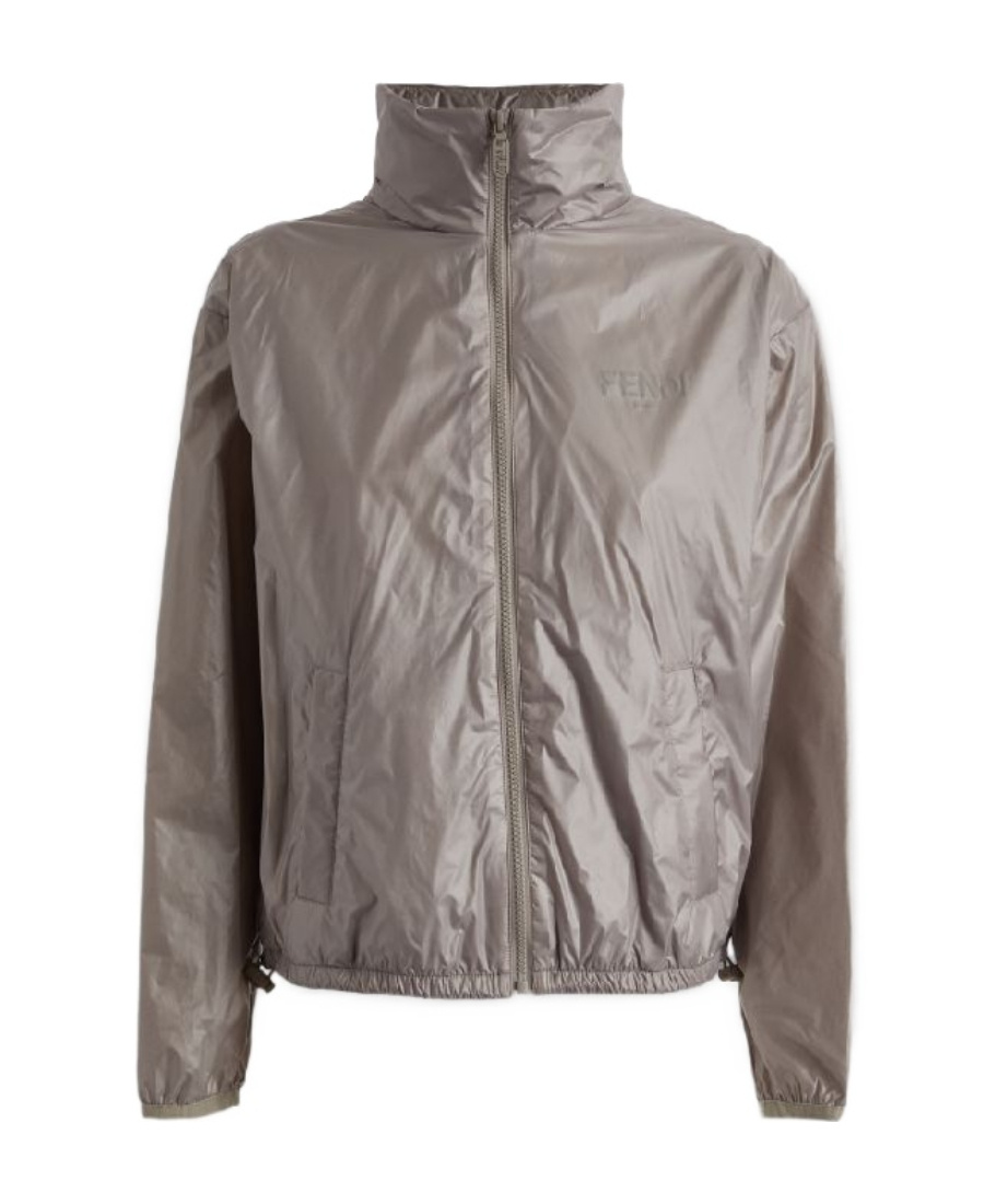 Fendi Woman Jacket Dove Grey Size S Polyamide In Nude