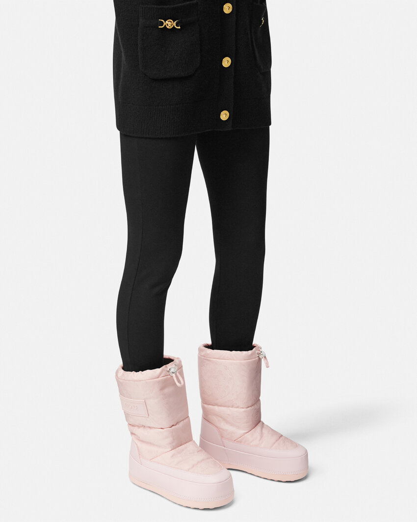 Versace Barocco-pattern Boots In Pink