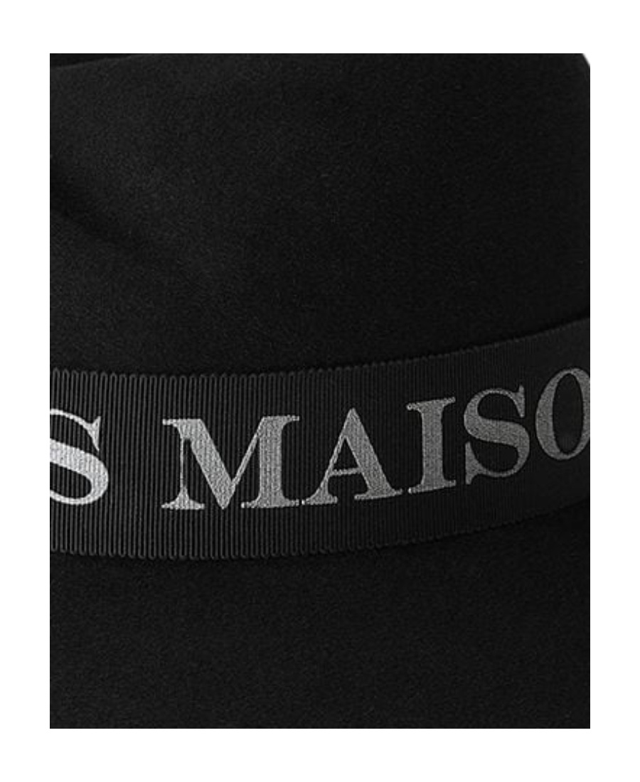 MAISON MICHEL VIRGINIE LOGO-TAPE FEDORA HAT 