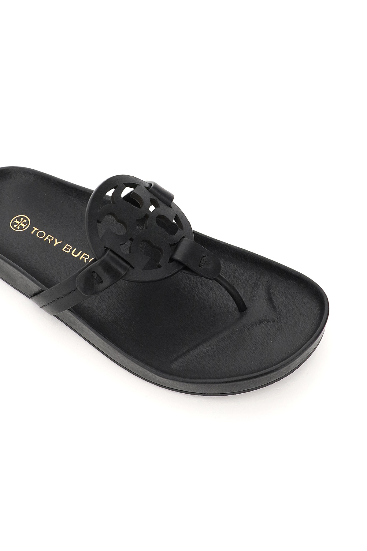 Tory Burch Miller Cloud Leather Sandals In Black