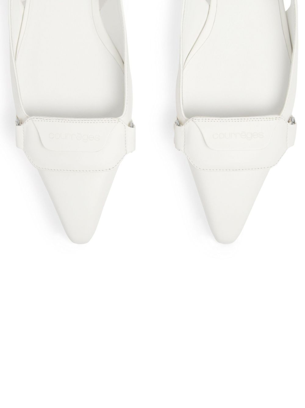 Shop Courrèges Pointed Ballet Shoes In White