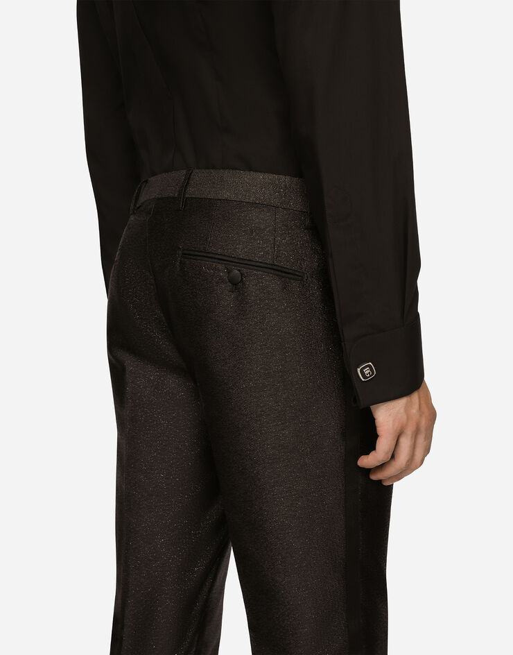 Dolce & Gabbana Glittered Single-breasted Blazer In Black