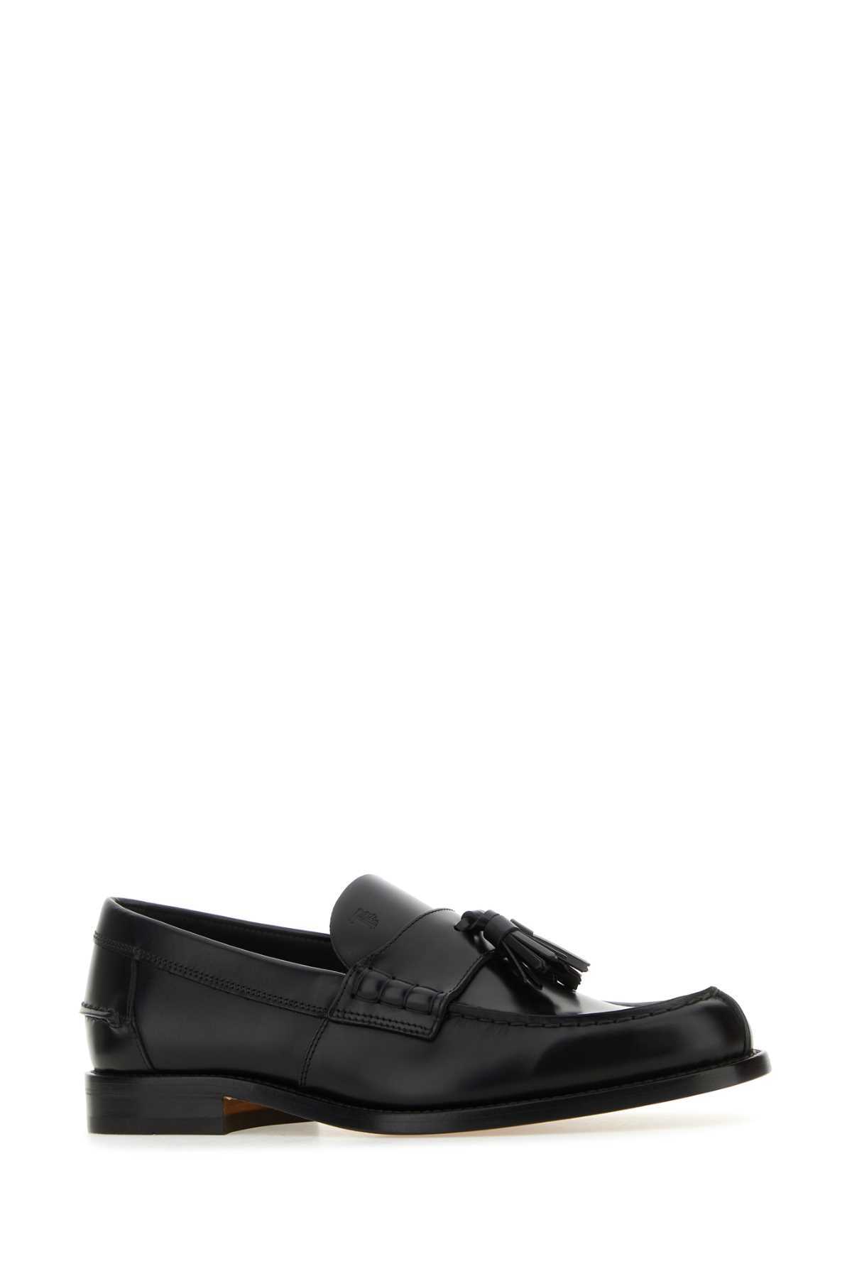 Tod's Nappa Leather Loafers With Decorative Tassel Design In Black