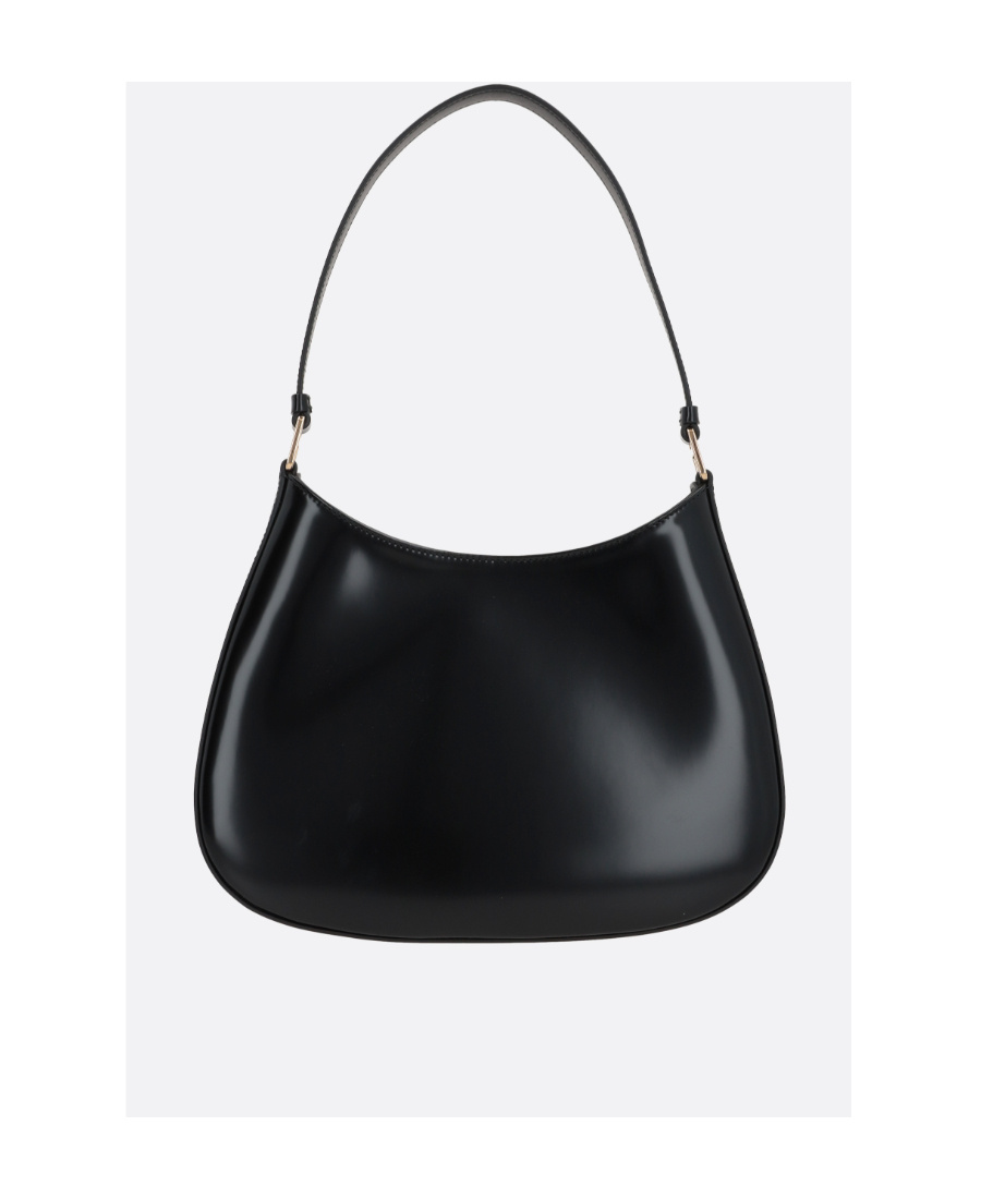 Prada Cleo Embossed-detail Shoulder Bag In Black