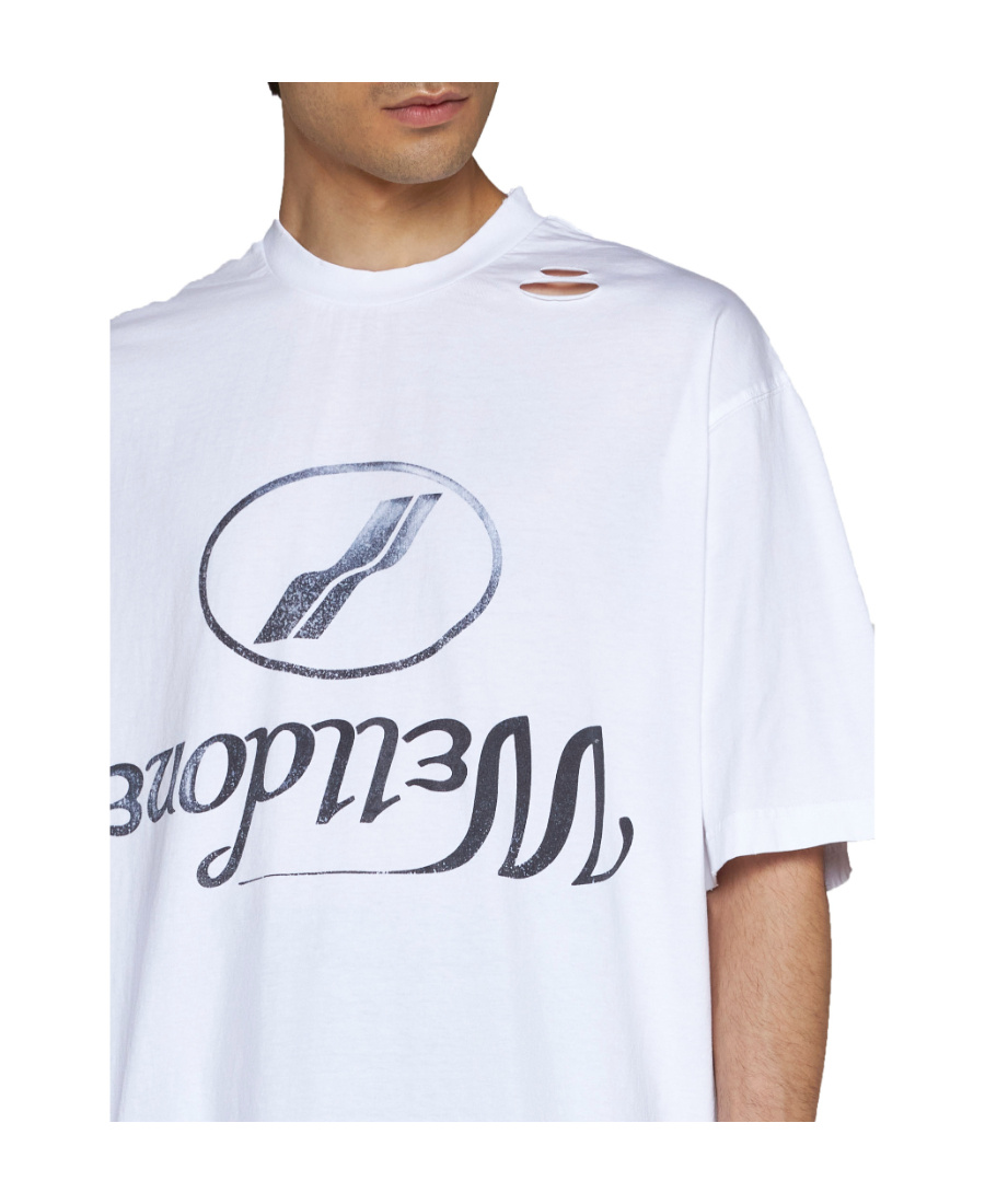 We11 Done Logo-print Cotton T-shirt In White