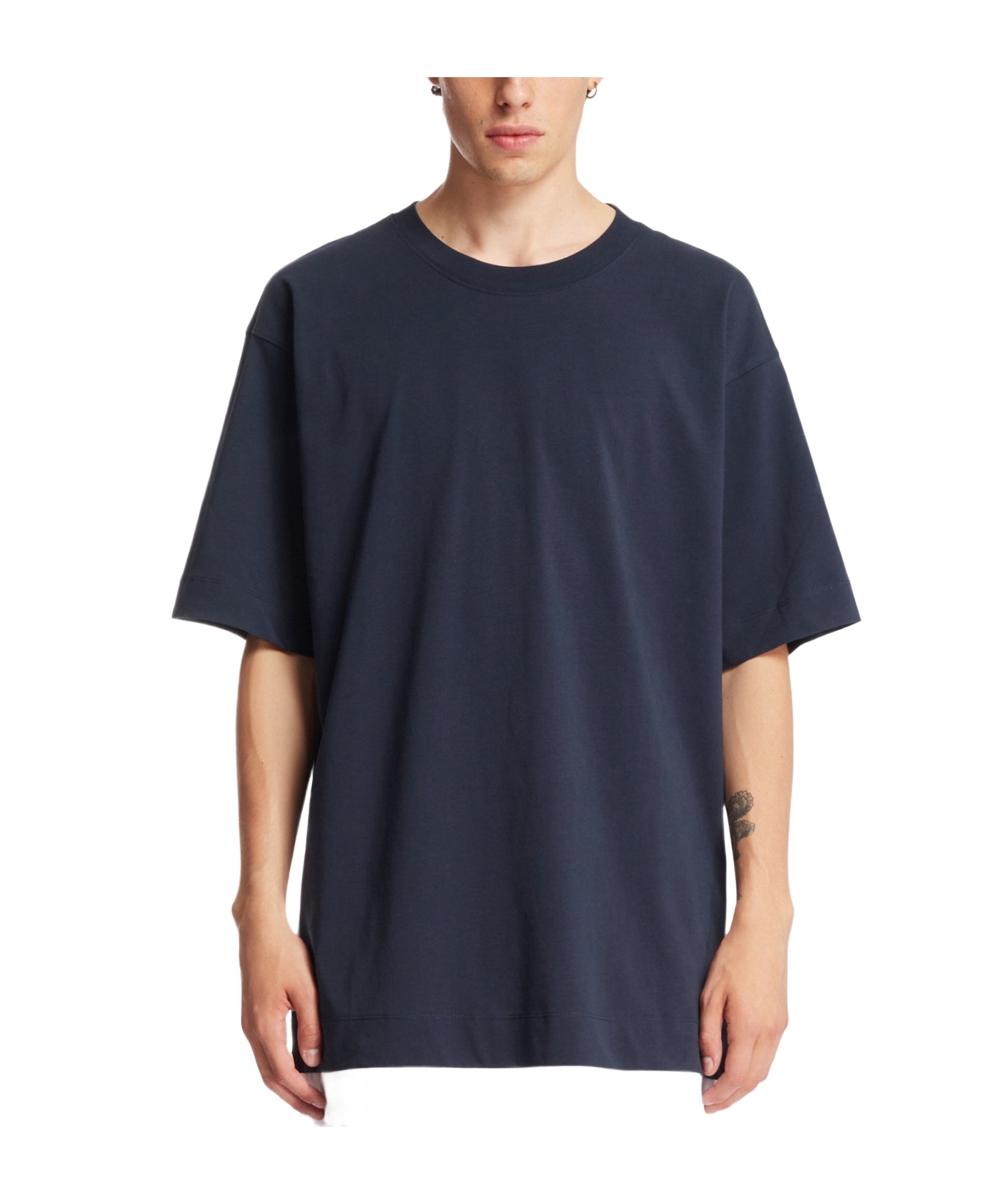 Dries Van Noten Oversized Short Sleeve Round Neck Cotton T-shirt In Black