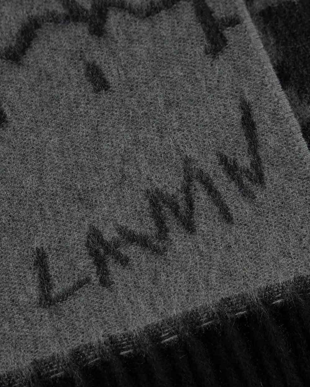 Lanvin Striped Fringed Scarf In Black