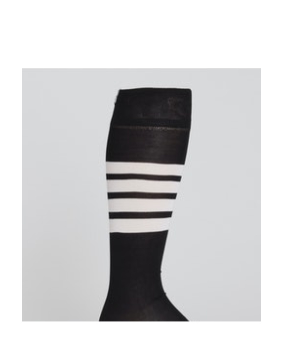 Thom Browne Athletic Mid Calf Socks In Black