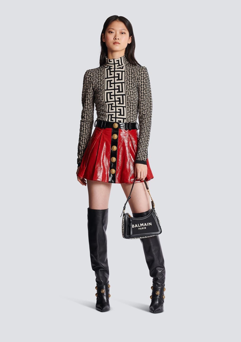 Balmain B-army Letter Shoulder Bag In Black