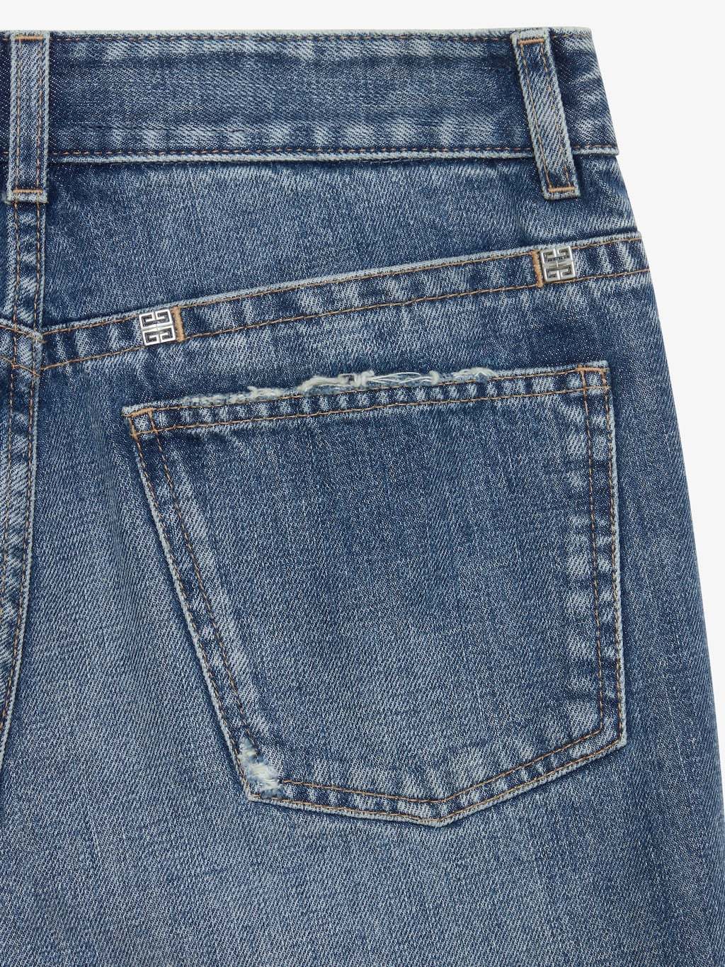 Givenchy Straight-leg Distressed Jeans In Blue