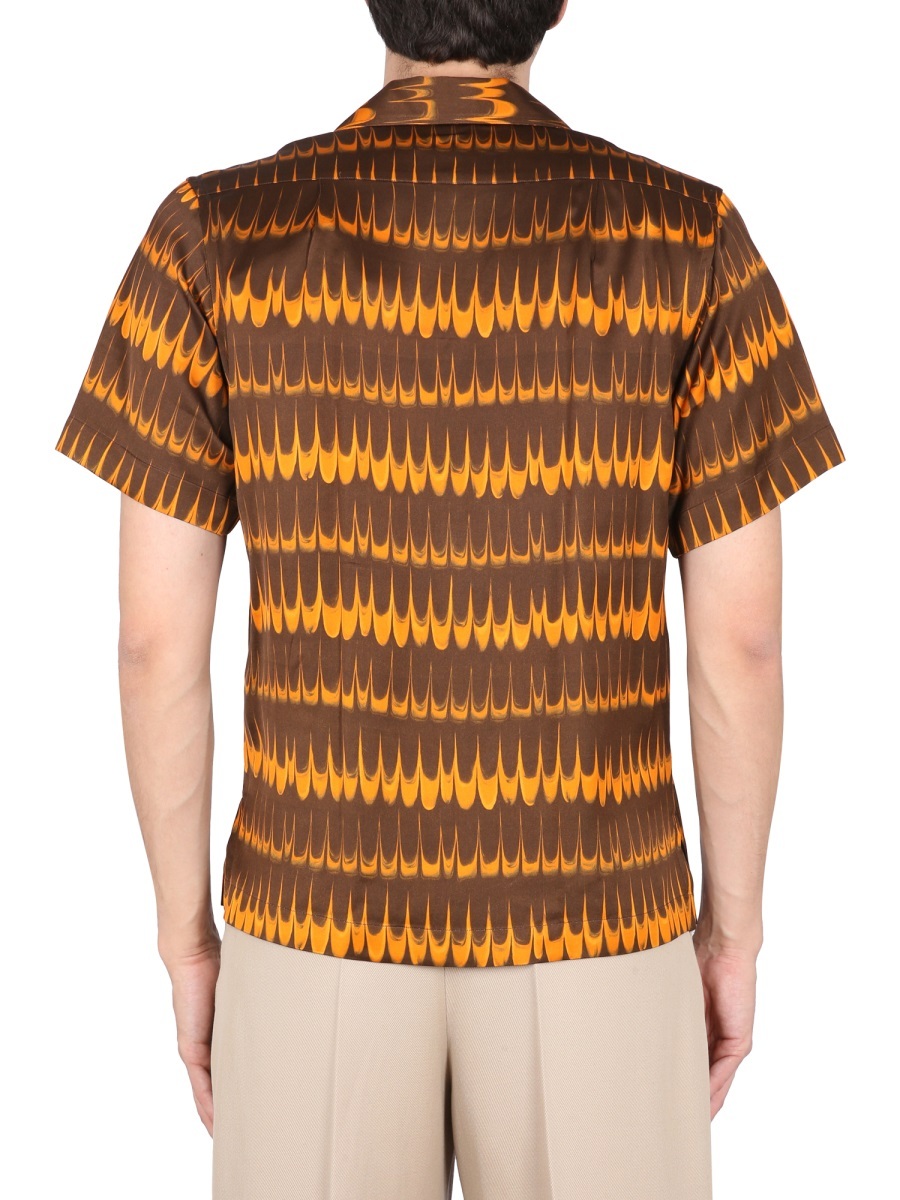 Shop Wales Bonner Geometric-print Short-sleeve Shirt In Green