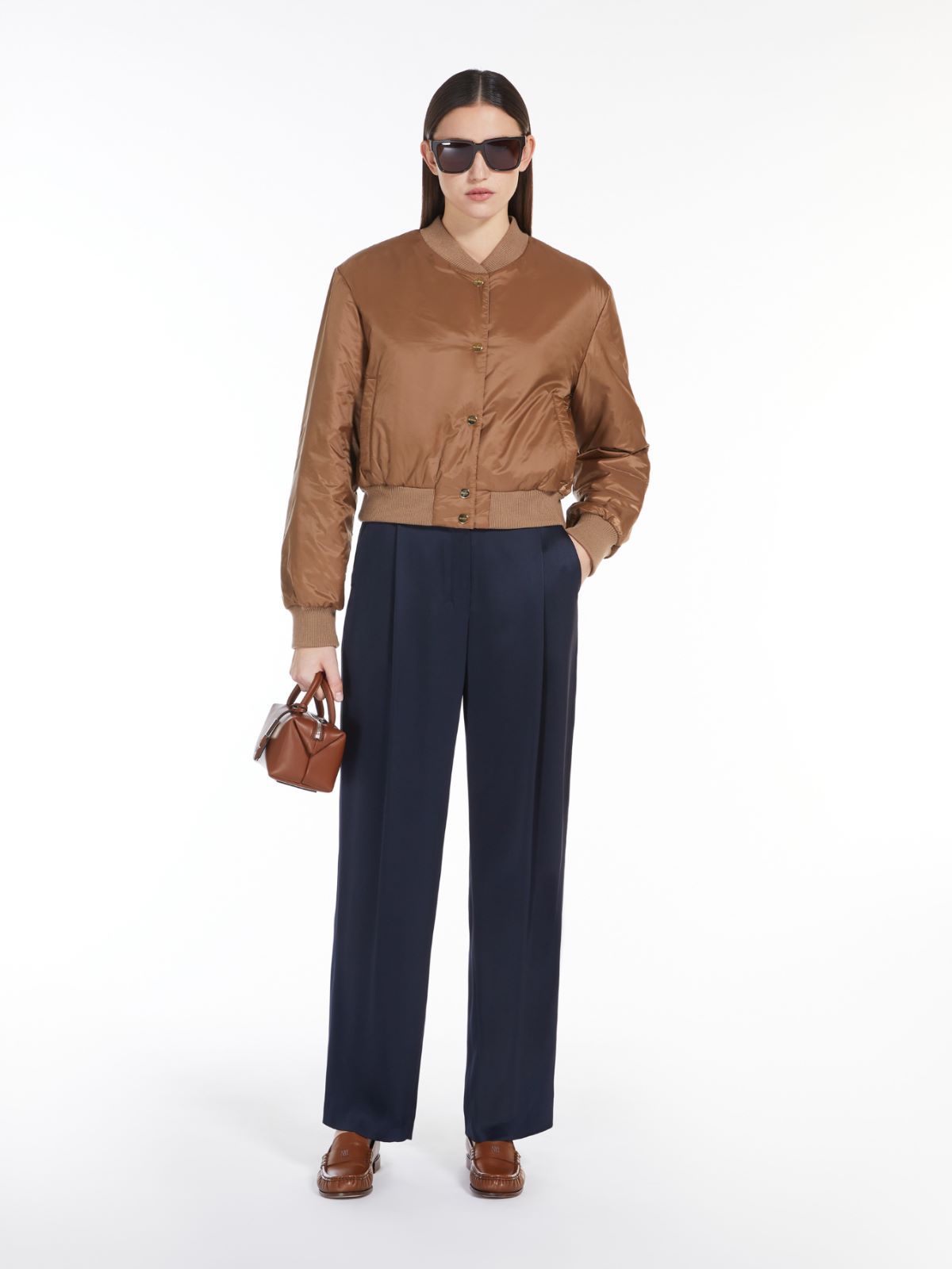 Max Mara Long-sleeved Casual Jacket In Brown