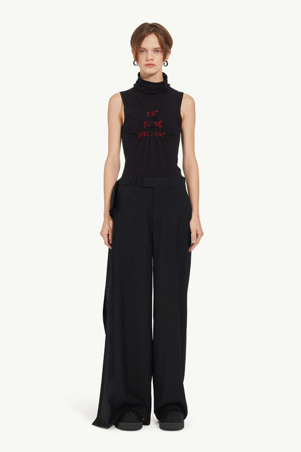 Mm6 Maison Margiela Tailored Wool-canvas Trousers In Black