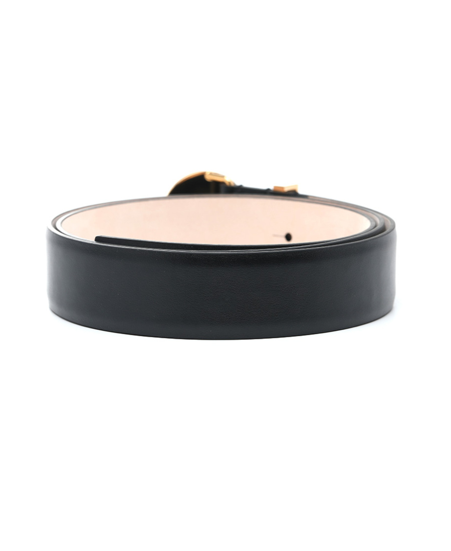 Versace Medusa Buckle Leather Belt In Nude