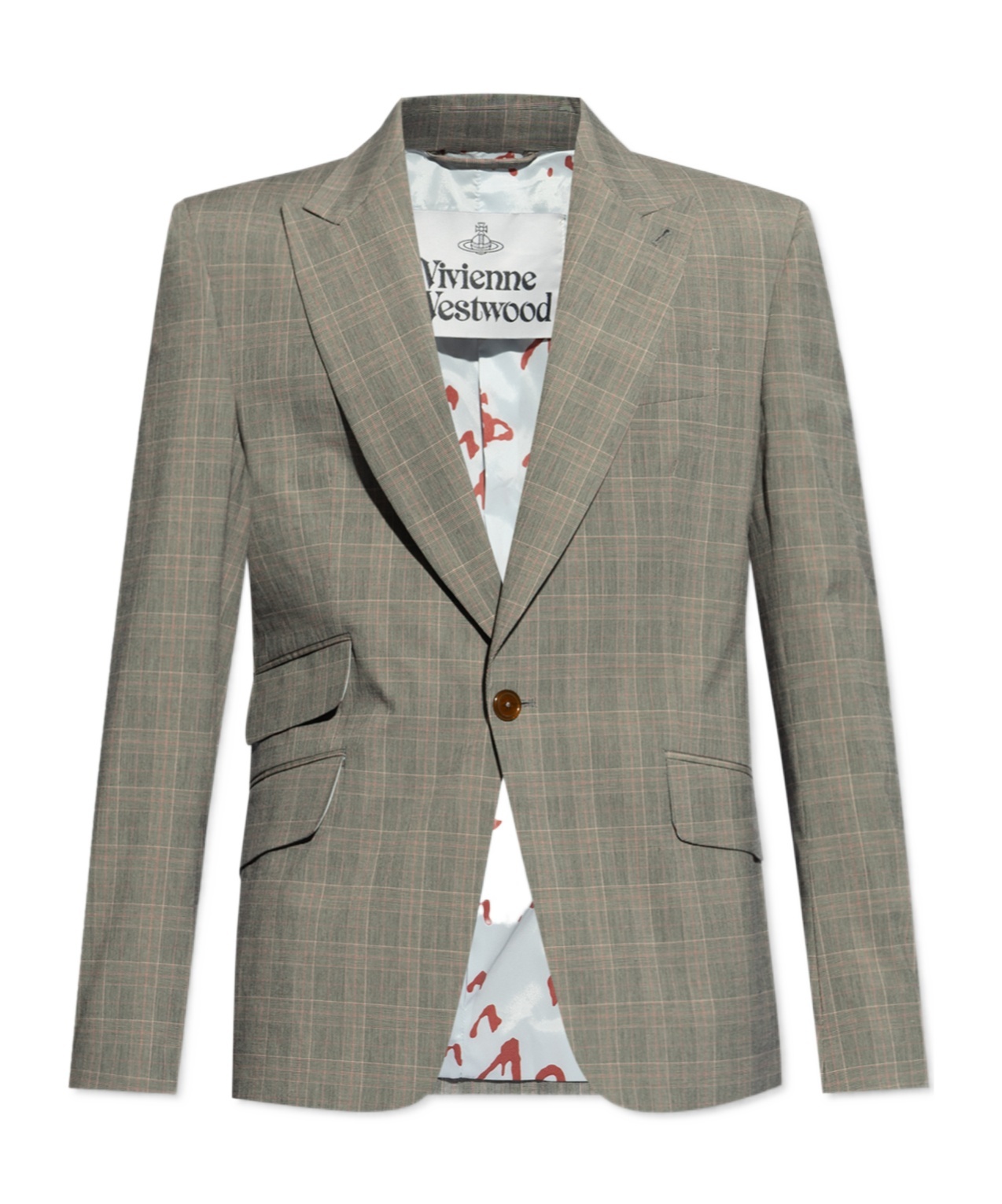 Vivienne Westwood Prince Of Wales-check Single-breasted Suit In Gray