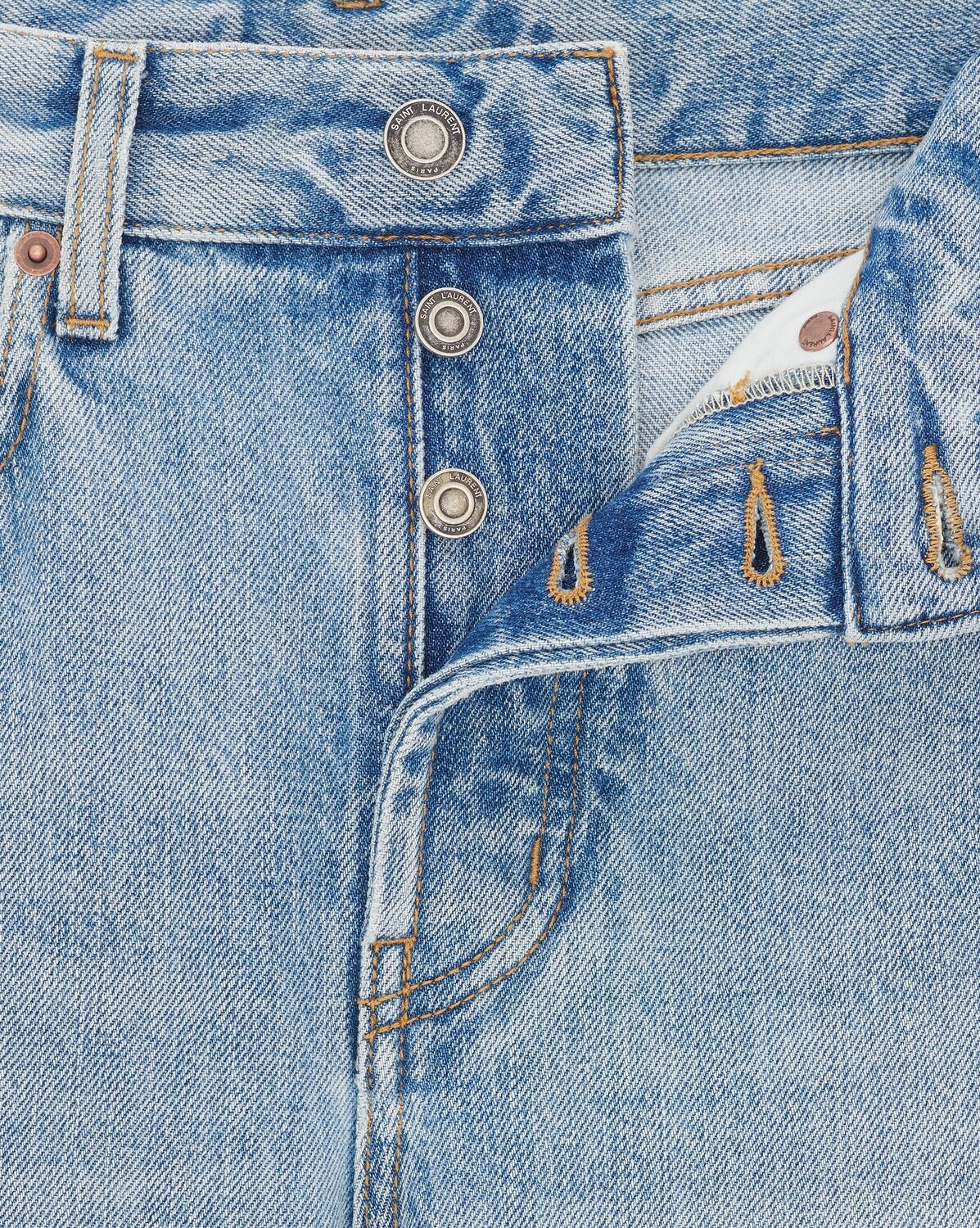 Saint Laurent Straight-leg Cotton Jeans In Blue