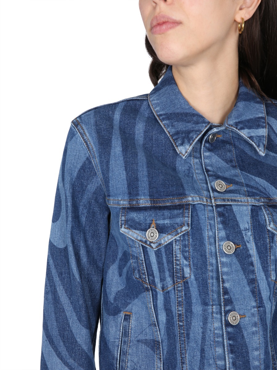 EMILIO PUCCI SWIRL PRINT DENIM JACKET