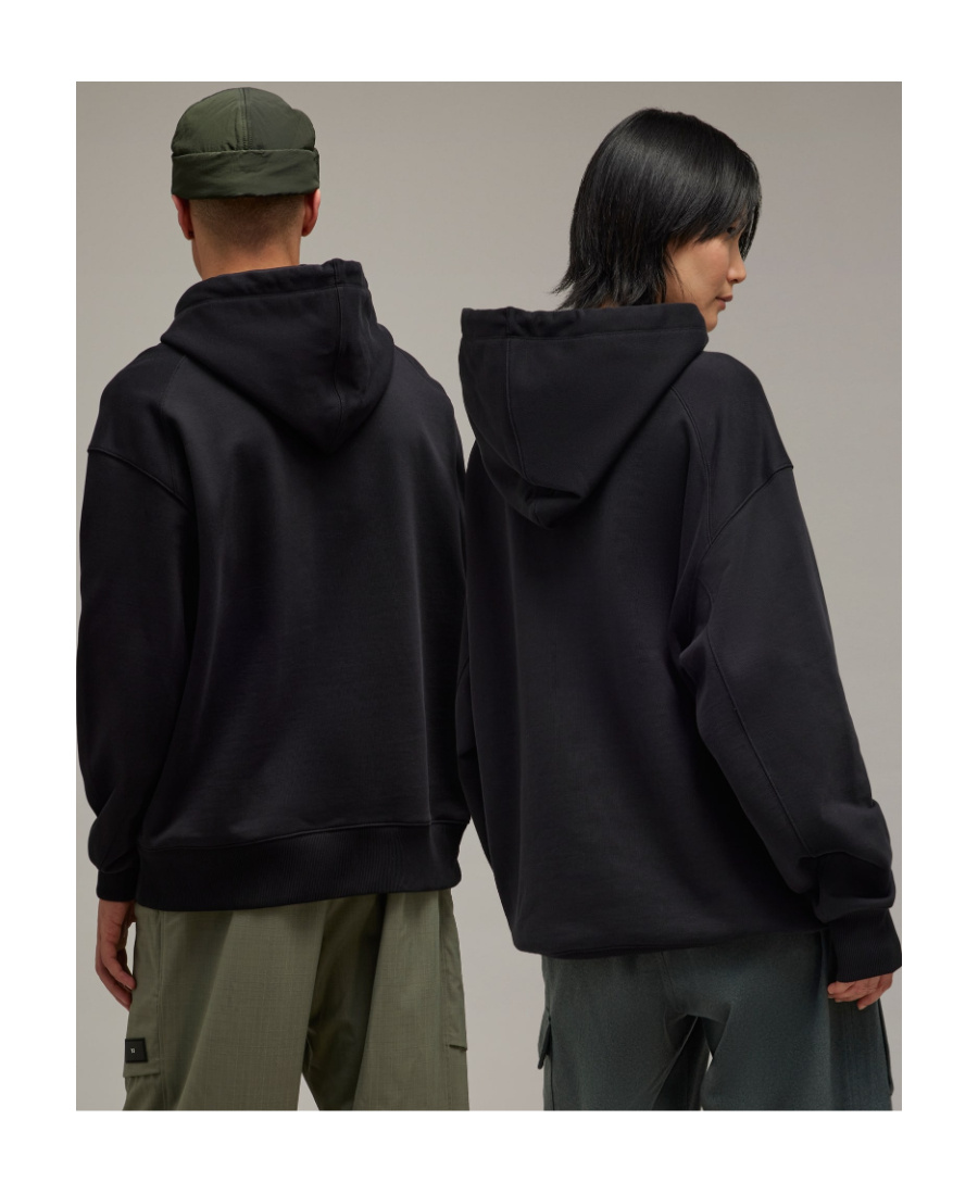 Y-3 Adidas Y 3 Black Logoed Hoodie In Black