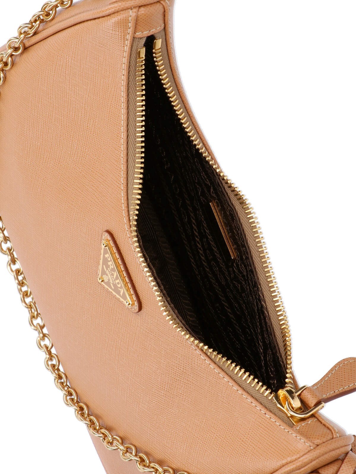 Prada Re-edition 2005 Leather Shoulder Bag In Nude