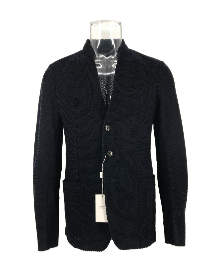 Armani Collezioni Long Sleeved Suit Jacket In Black