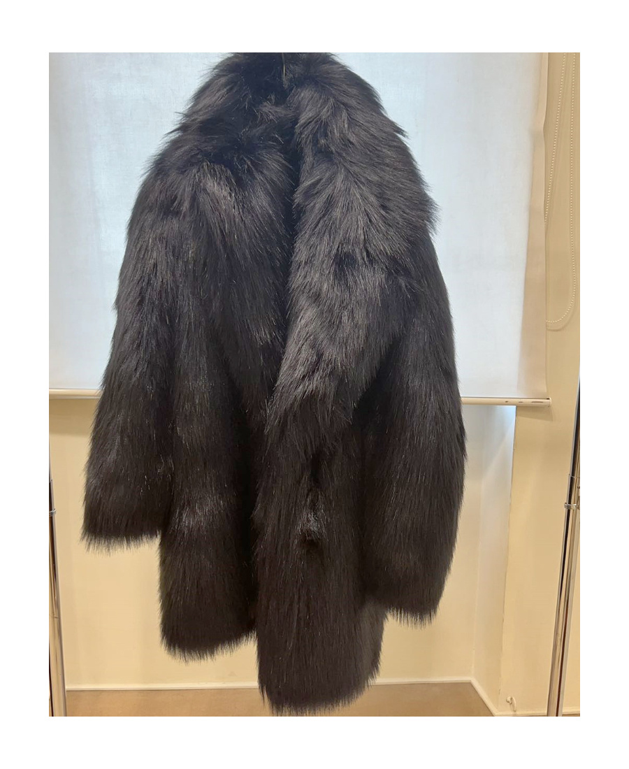 Max Mara Lapel Fur In Black