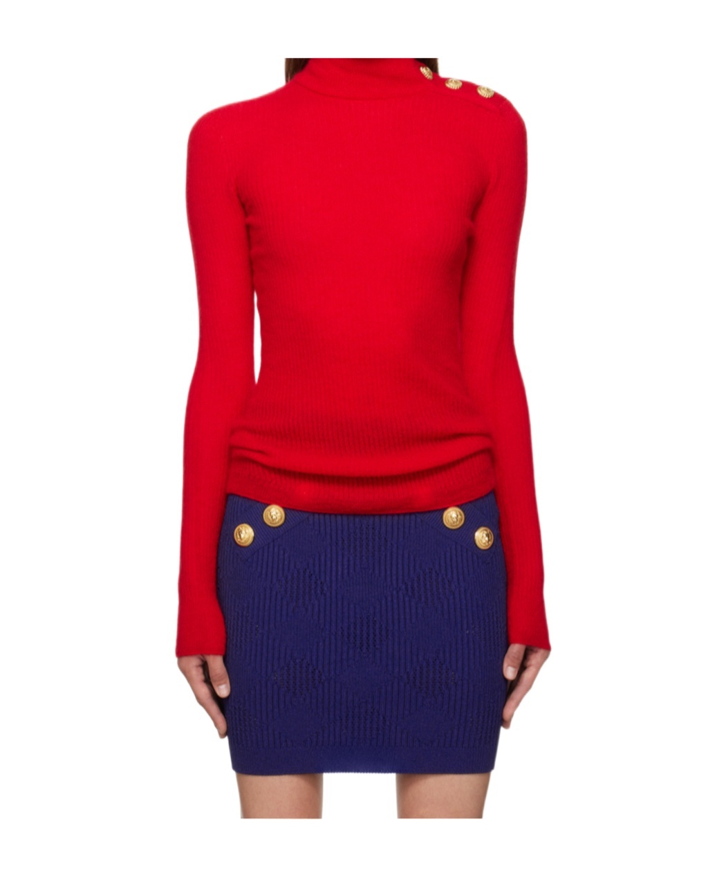 BALMAIN RIBBED-KNIT SWEATER