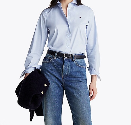 Tommy Hilfiger Long-sleeved Shirt In Blue