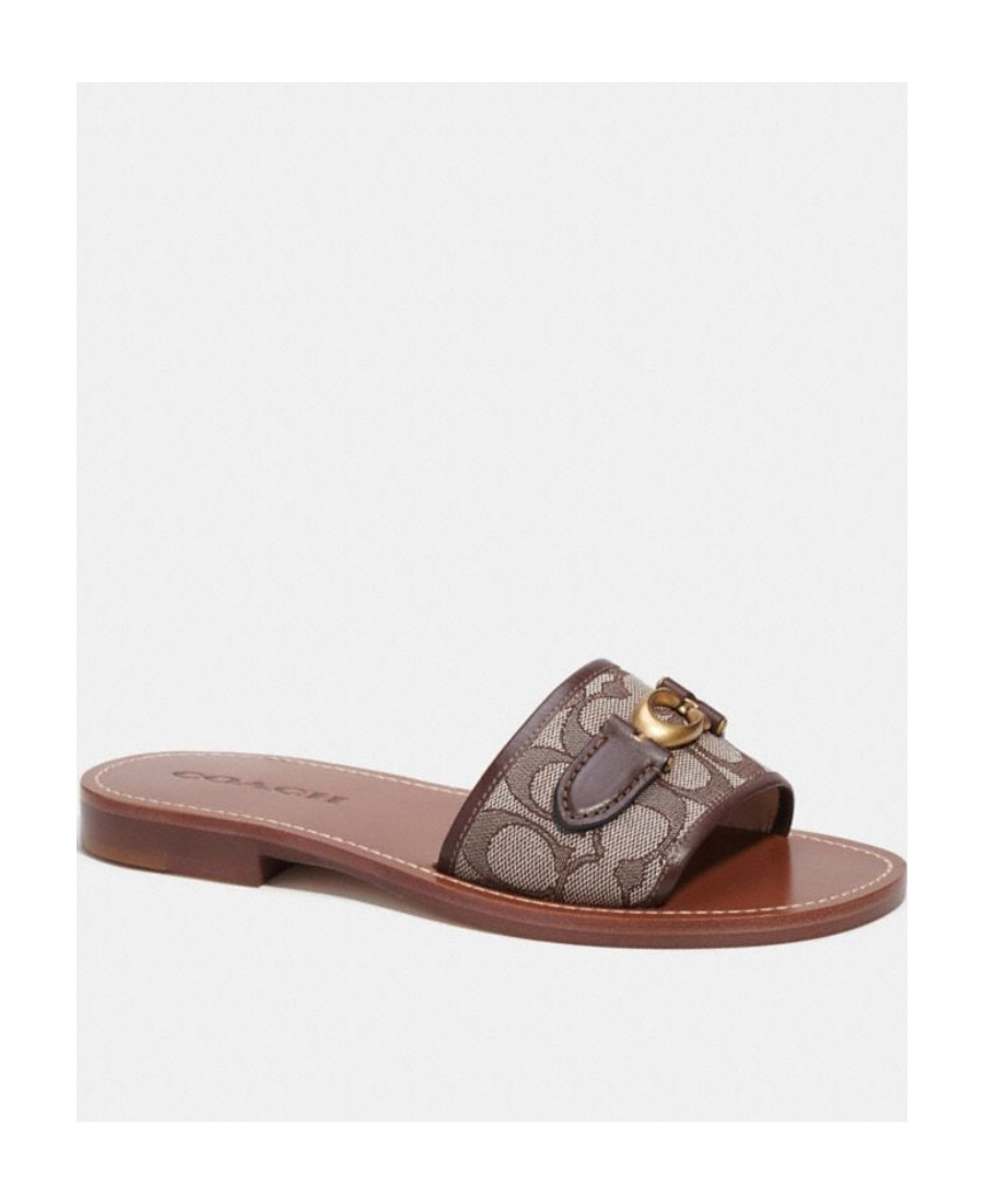Coach Logo Slippers In Multicolor