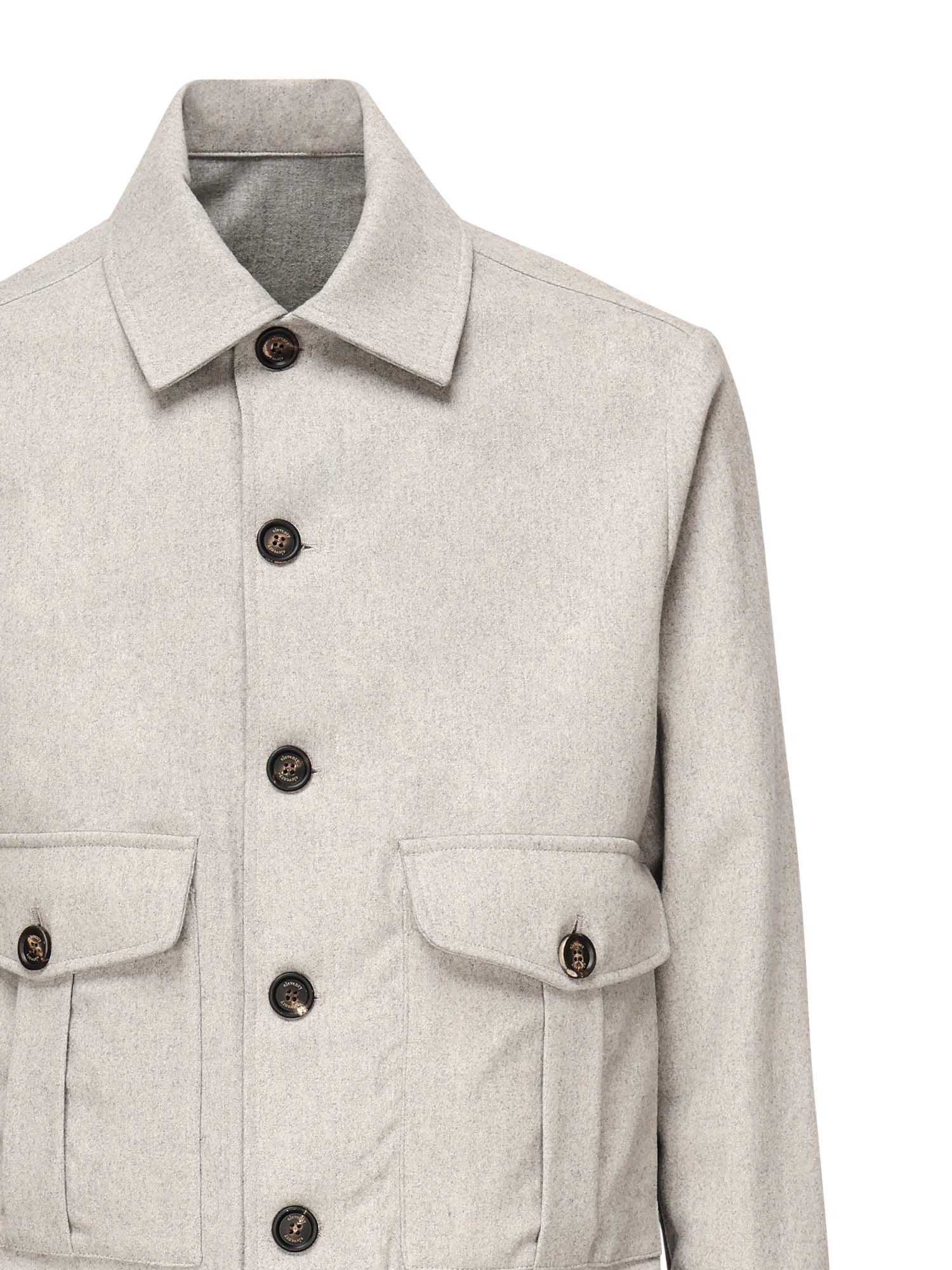 Eleventy Button-fastening Patch-pocket Shirt In Neutral