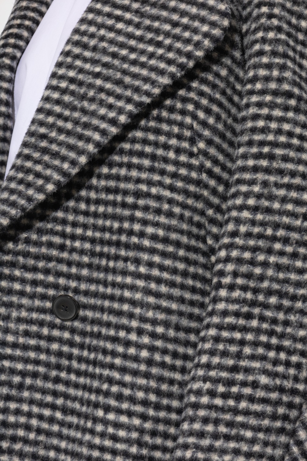 Dries Van Noten Oversized Checked Wool-blend Coat In Black