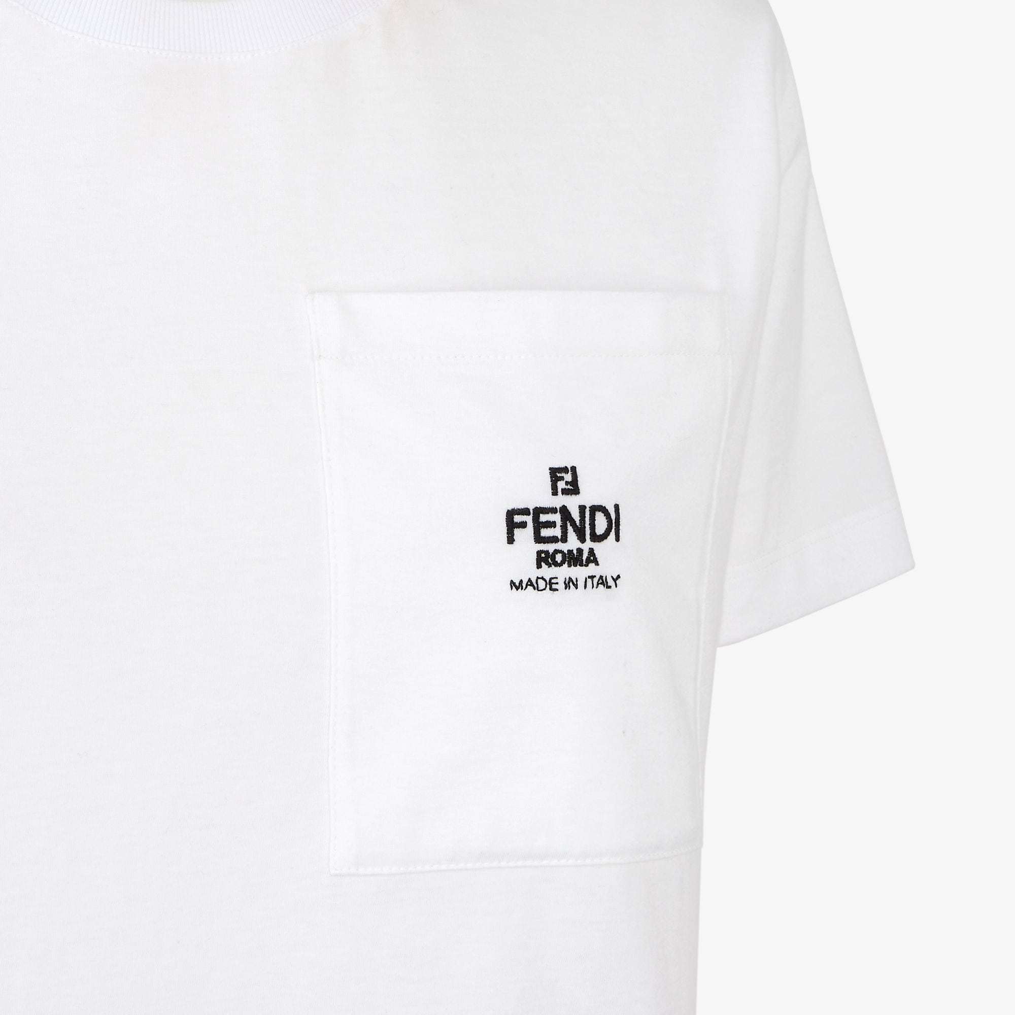 Fendi Embroidered-logo Cropped T-shirt In White