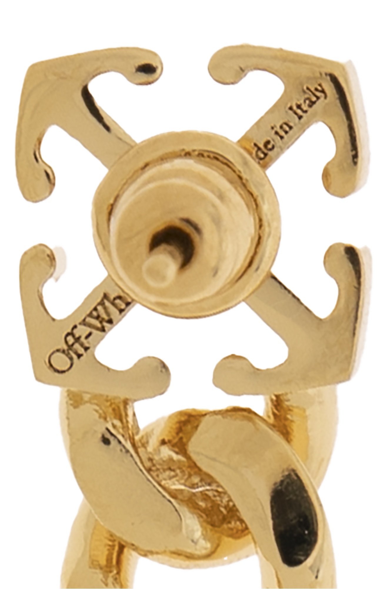 Off-white Logo Earrings In Yellow