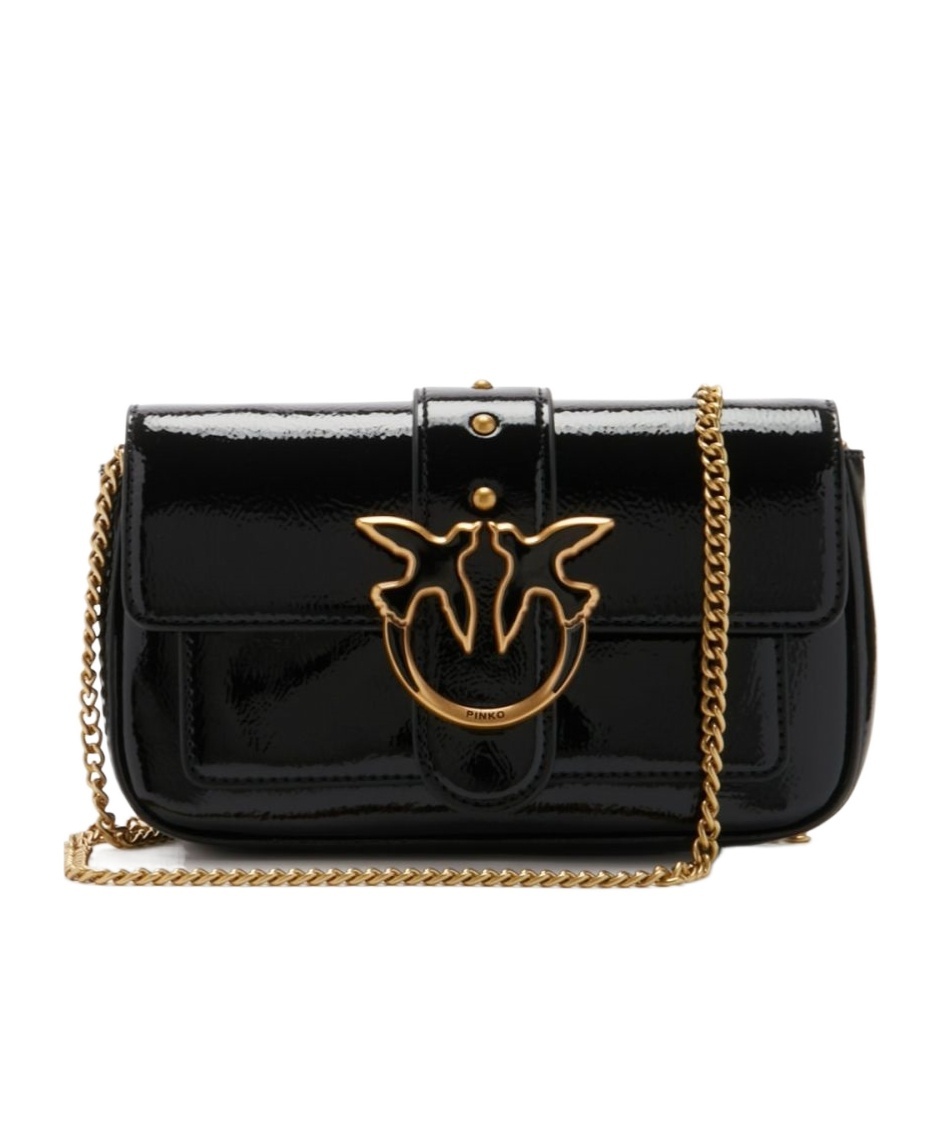 Shop Pinko Love One Shoulder Bag In Black