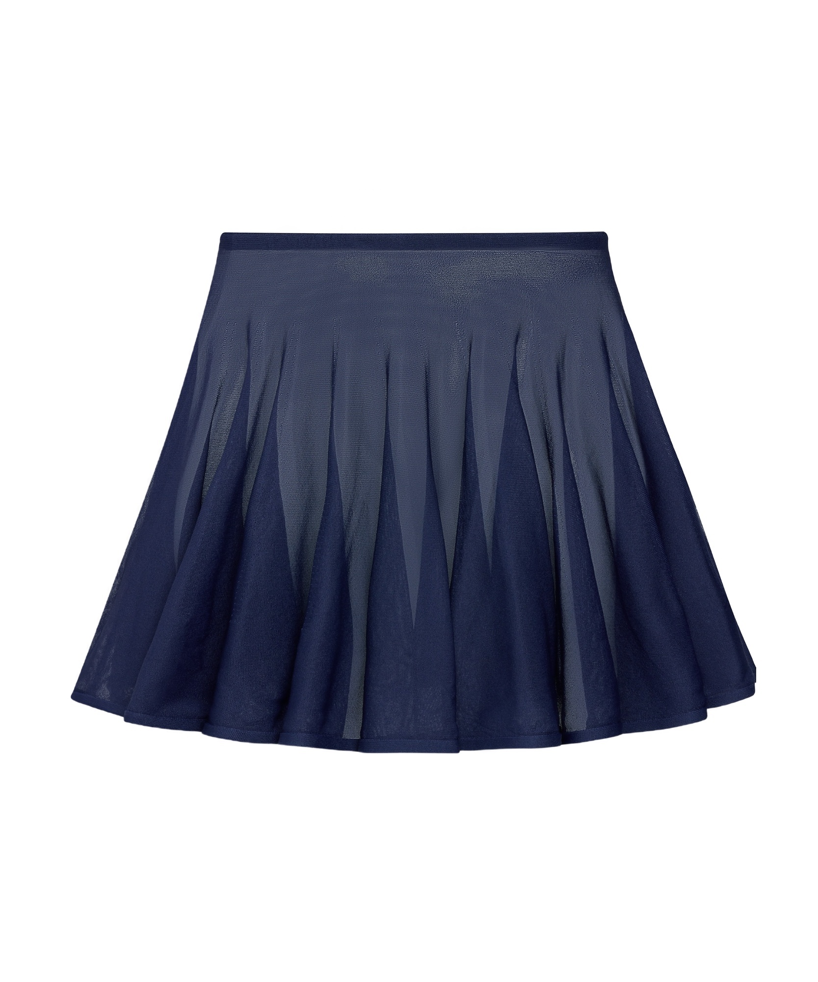Alaïa Fine Knit Skater Skirt In Blue