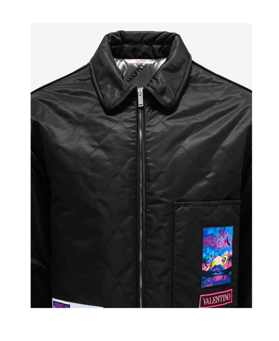 Valentino Quilted Shirt Jacket In Black
