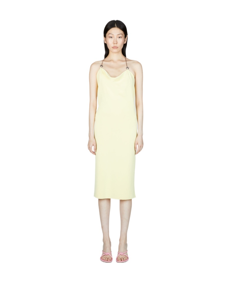Shop Bottega Veneta Viscose Midi Dress In Nude