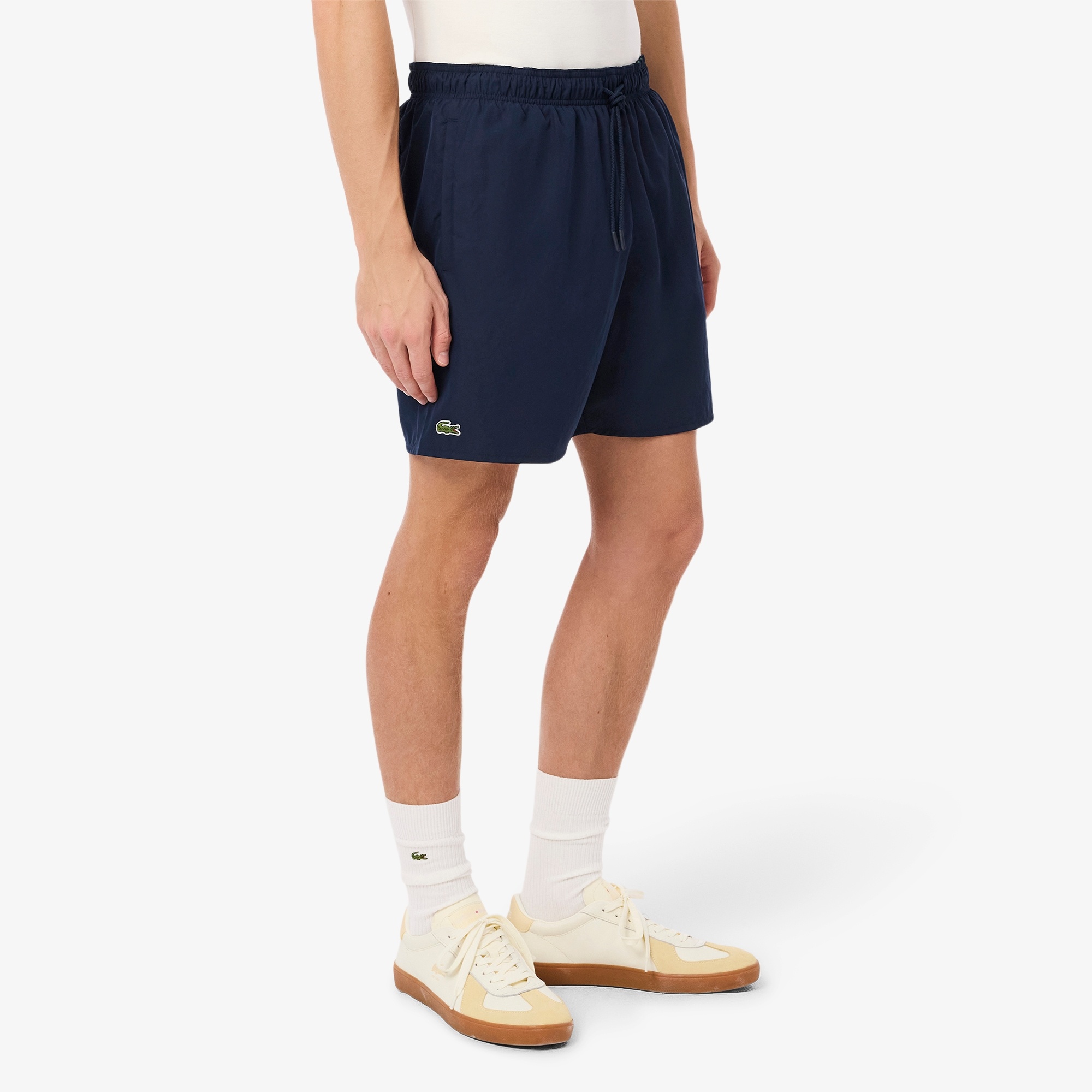 Shop Lacoste Monochrome Swim Shorts In Navy Blue/green