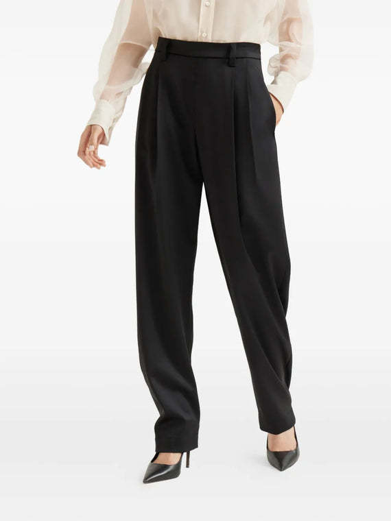 Brunello Cucinelli Pleated-front Tailored Trousers In Black