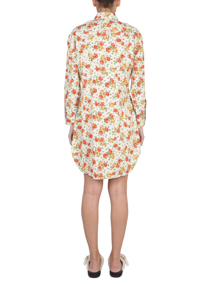 Marni Shirt Dress With Floral Pattern In Multicolor